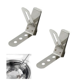 Thermometer Clip Roasting Thermometer Clips Temperature Sensor Stainless Steel Universal Holder Temperature Sensor Holder for Grill BBQ Smoker Oven Temperature Monitor, Pack of 2, Silver