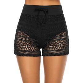 Tournesol Women's Swim Shorts High Waisted Bathing Suit Bottoms Lace Swimsuit Swimwear Boardshorts