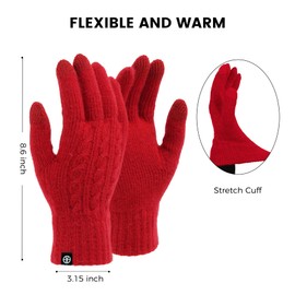 MA COWCF Winter Gloves for Women Men Thermal Knit Elastic Soft Warm Touch Screen Comfortable for Outdoor Cold Weather