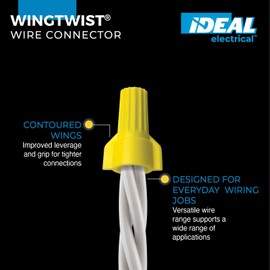 IDEAL Electrical 773340 WingTwist Yellow, 10/Bag