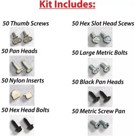 EZ-Line License Plate Hardware Kit 400 Screw Variety Pack For Fastening License Plates