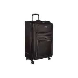 Kenneth Cole REACTION Rugged Roamer Lightweight Softside Expandable 8-Wheel Spinner Luggage, Black, 28-Inch Checked