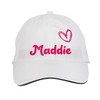 Makoroni - Maddie Name Hat Adjustable Cap, DesK97 White