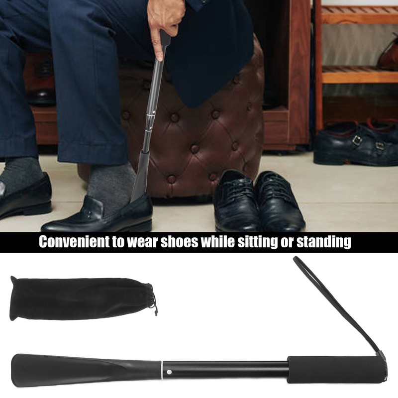 Long Handle Shoe Horn for Seniors Portable Retractable Long Handled