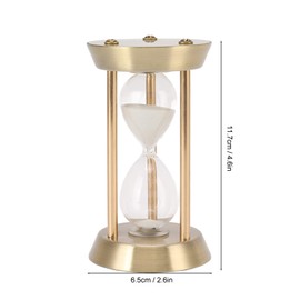 Fdit Reloj de Arena Vacío de Metal, Juego de Temporizador de Arena, Marco, Reloj de Arena, Reloj de Arena Vintage de Alto Brillo para Boda, Hogar, Escritorio, Oficina, Decoración (Bronce Mini 10min)