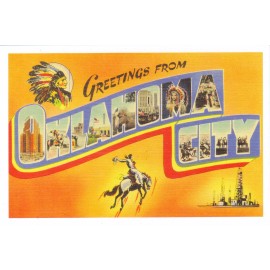 1 Greetings From Oklahoma City  [Reprint vintage from HibiscusExpres