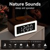 Keweiwo Wooden Bluetooth Speaker Alarm Clock with Wireless Charging, 0-100%