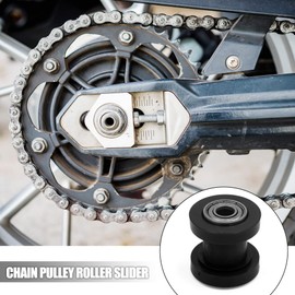 sourcing map Chain Roller Tensioner Pulley Tensioner Wheel Guide for Motorcycle 8 mm Inner Hole Black