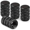 Tyre Valve Dust Caps, Black, 4 pcs/Pack, Anodized Aluminum Tyre