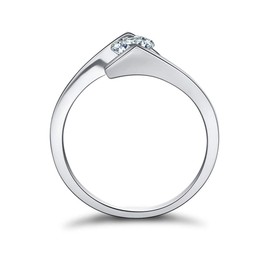 AINUOSHI 0.5ct 5mm Round Solitaire Brilliant Cubic Zirconia CZ Sterling Silver 925 Wedding Engagement Ring Sizes 4 to 10