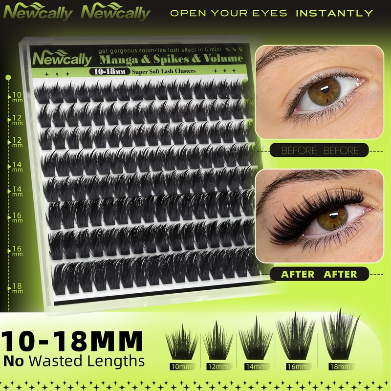 Manga Lash Clusters Spiky Eyelash Clusters Wispy Anime Eyelash Extensions