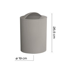 Gedy G-Eye Paper Bin Light Taupe, Dimensions and Weight Bathroom Basket: 26.5 x 19 x 19 cm & 0.25 kg, Made of Thermoplastic Resins, Bathroom Bin R&D Design, 100% Made in Italy