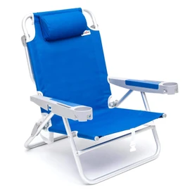 SunnyFeel Extra Wide 28" Low Beach Chair 5 Position Lay Flat, XL Oversized Portable Folding Camping Chairs with Cup Holder for Outdoor/Trip, Lightweight Foldable Backpack Beach Chair for Adults