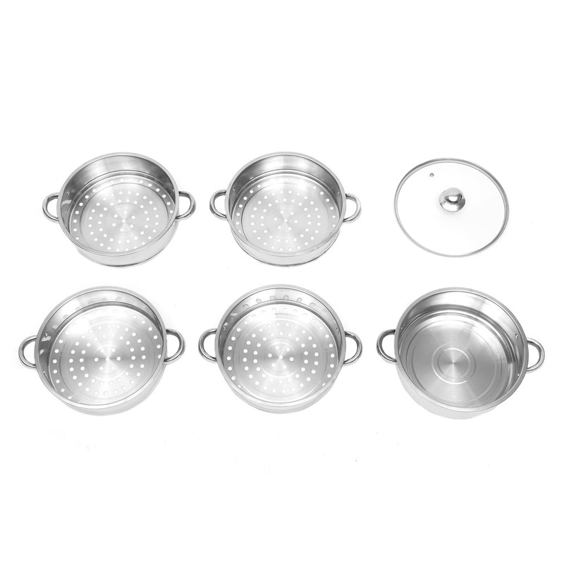 Xuthusman 26cm 5 Tier Stainless Steel Food Steamer Meat Vegetable