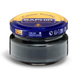 SAPHIR Creme Surfine Pommadier Shoe Polish - Beeswax Cream for Leather Products - Dark Grey