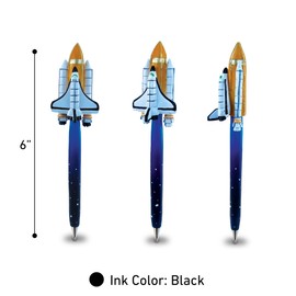 Planet Pens Space Shuttle Novelty Pen - Cute Fun & Unique Kids & Adults Office Supplies Ballpoint Pen, Colorful Space Writing Pen Instrument For Cool Stationery School & Office Desk Decor Accessories