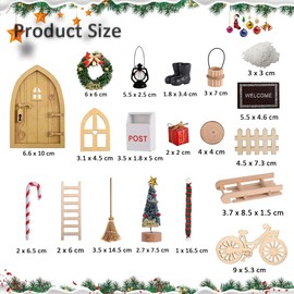 Homefantasy 24-Piece Gnome Door Complete Set, Miniature Gnome Accessories, Gnome Door Set, Christmas Gnome Door, Christmas Decoration Set