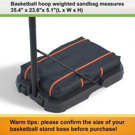 Basketball Hoop Sandbag - Heavy Duty Weighted Bottom Anchor for Basketball Hoops -600DOxford Fabric Waterproof Dustproof, Windproof, L35.4 xW23.6 xH5.1，Only Bag.