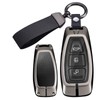 ontto Metal Leather Car Key fob Cover fit for Ford