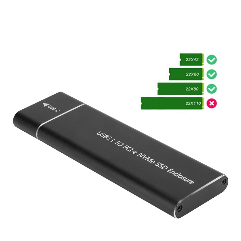USB3.1 to M.2 for NVME HDD Enclosure for Windows 98
