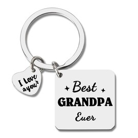 Grandpa Keychain Gifts for Papa Birthday Gifts for Grandpa Fathers Day Gift from Granddaughter Grandson Grandfather Gifts for Men Best Grandpa Ever Keychain Gift Engraved I Love You Grandpa Gift Ideas