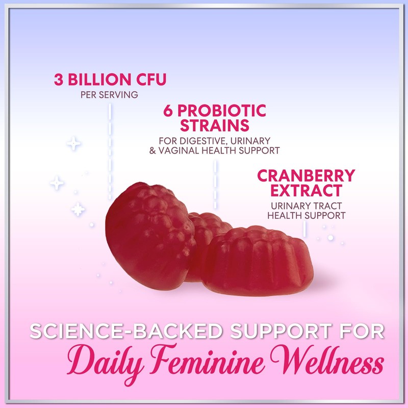 Probiotics for Women Gummies with Cranberry - 6 Premium Strains