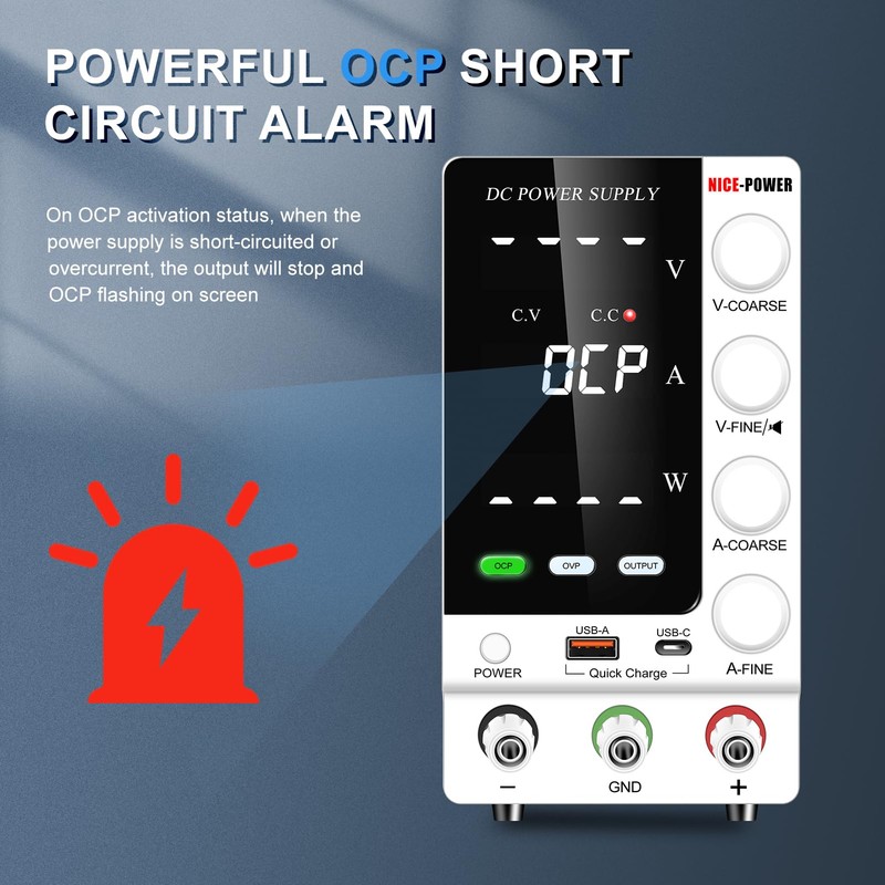 NICE-POWER DC Power Supply Variable 60V 5A, Adjustable Regulated DC