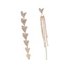 Healeved 1 Pair Asymmetrical Heart Shaped Earrings for Women Lightweight