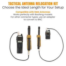 Tactical Antenna Relocation Kit – Enhanced Signal & Mobility – Chest Rig & Backpack Compatible – Durable, Lightweight & Weather-Resistant – Ideal for Military, Outdoor Use (Brown, 32" Cable)