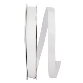 Reliant Ribbon 4950-030-03C Double Face Satin Ribbon, 5/8 Inch X 100 Yards, White