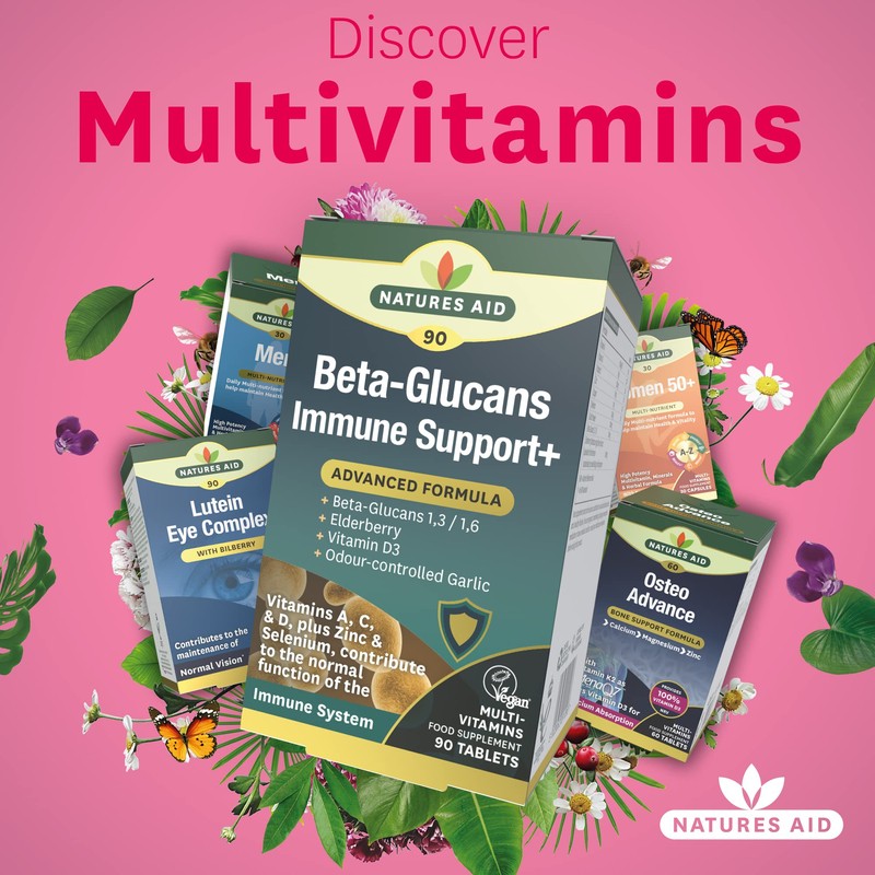 Natures Aid Beta-Glucans Immune Support + 90 Tablets (Award-winning Formula,