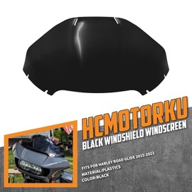 HCmotorku Motorcycle 13" Windscreen Visor Windshield Wind Deflector Replacement Fit for Harley Road Glide FLTRX FLTRU FLTR 2015-2023 (Black)
