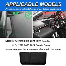 YUJIANQ Dashboard Organizer for Toyota Corolla 2019-2022 Corolla Cross 2022-2024 Dashboard Tray Center Console Organizer (Black)