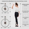 DRELIFAM Modern Wall Clock Large Wall Clocks with Walnut Dial