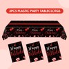 Xiliconie 3 Pack Happy Birthday Tablecloths Black and Red Theme