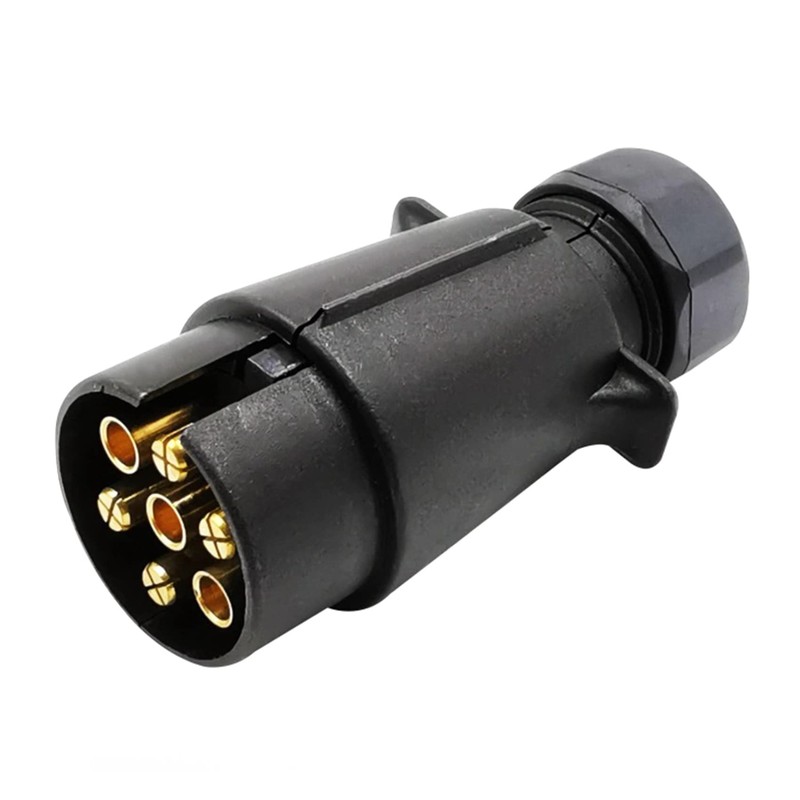 MOUNAY 7 Pin European Trailer Socket+Plug Tow Bar Connector Adapter