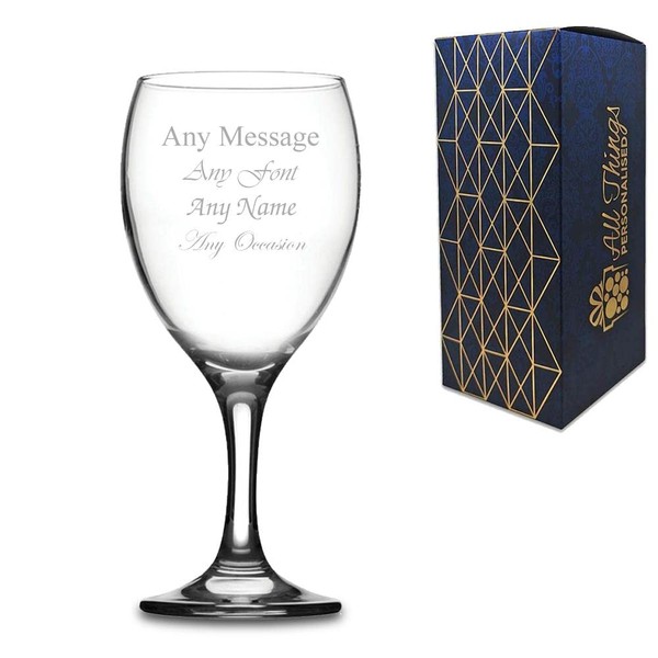 Personalised Engraved Imperial Wine Glass, 12oz or 340ml, Quality Personalised Wine Glass, Makes The Perfect Personalised Gifts for Women, Wine Gifts for Women That are Ideal for Any Occasion