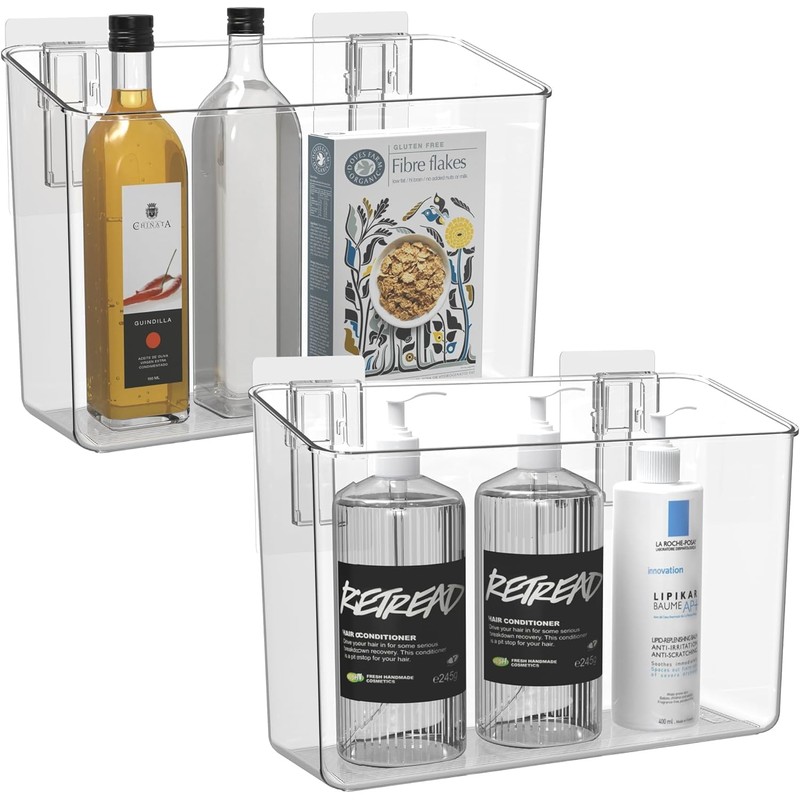 vacane Large Organizing Caddy with 2 Command Strips, Adhesive Wall