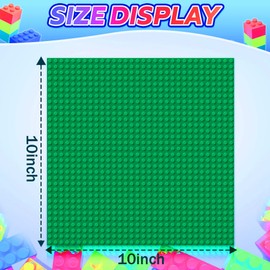 Grotryphy 2 Pcs 10" x 10" Classic Baseplates Building Plates Pack, Platforms Base Building Sheet for Table Build on Mat Building, Idea STEM Gift for Kids Adults, Compatible with All Major Brands