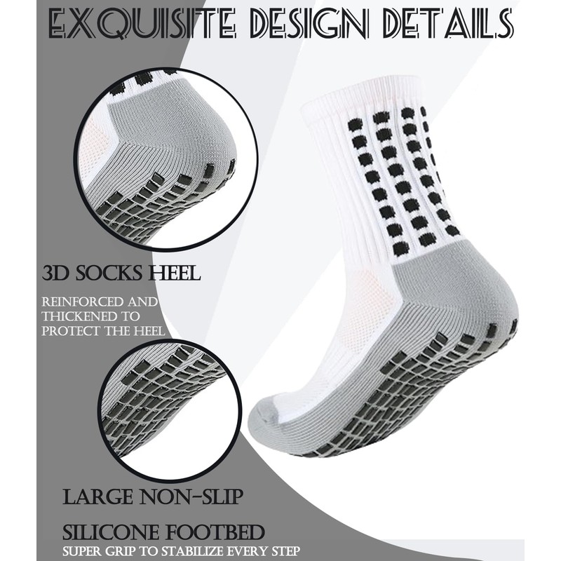 2 Set Soccer Grip Socks,Shin Guard Sleeves for Football Basketball