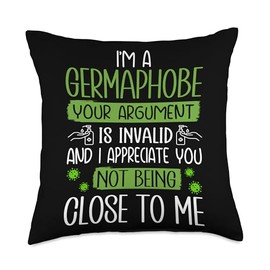 Germaphobe anti-germ hand sanitizer Throw Pillow