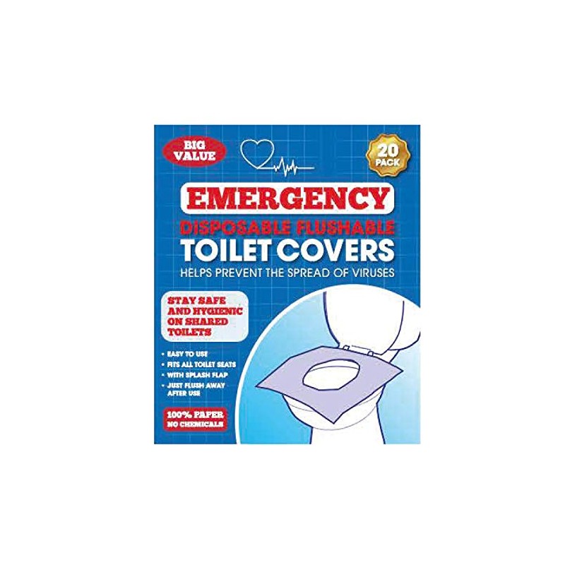 Disposable Flushable Toilet Seat Covers x 20 Emergency Throw Away