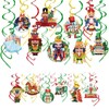 DPKOW Christmas Nutcracker Hanging Swirl Decorations Christmas Nutcracker Soldier Swirl