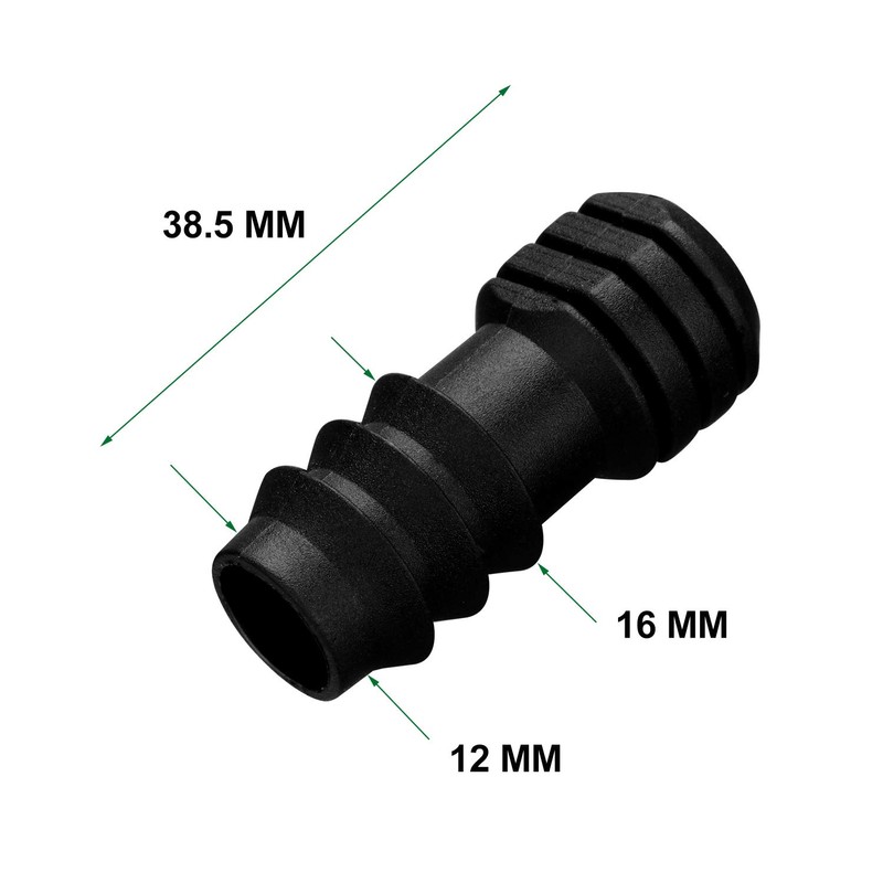 Maitys 8 Pieces 1/2 Inch (16mm) Garden Barbed Connector Plastic