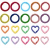 Pack of 20 Mini Key Ring Carabiners, 10 Colours, Heart