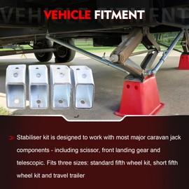 Merautop SJ 191025 JT's Strong Arm Jack Stabilizer Kit, Universal Compatibility with 5th Wheel RV and Travel Trailers Wheel Kit, Bolt-On Installation