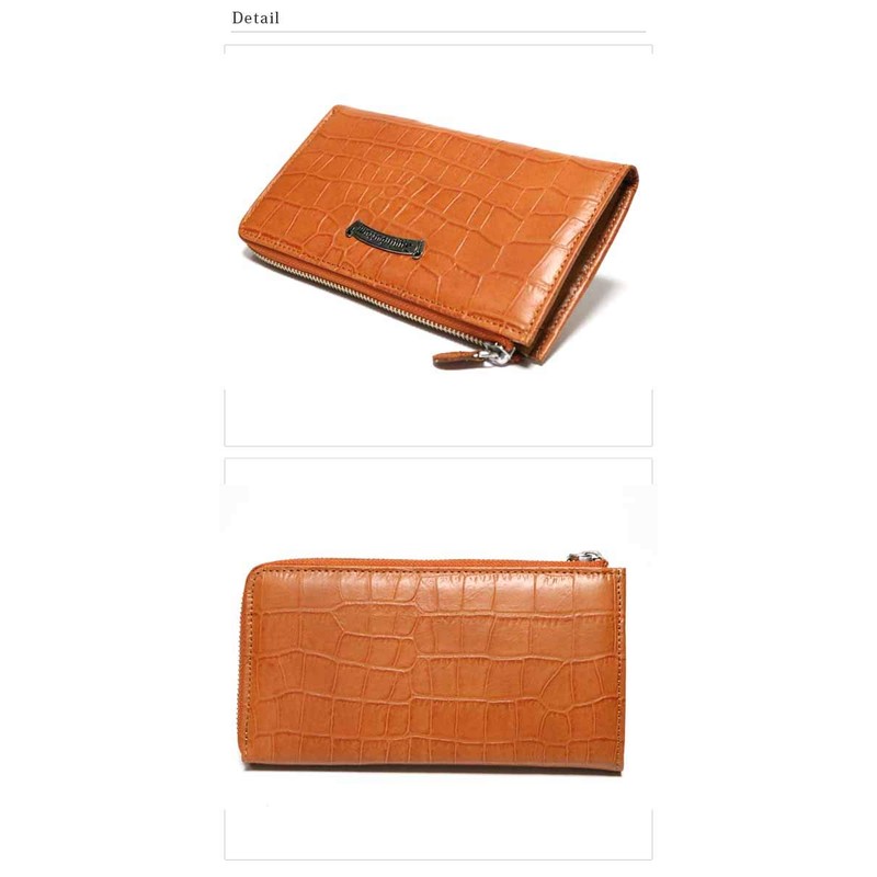 Berkut Croco Embossed Cowhide Leather Plated, Long Wallet, YKK L-Shaped
