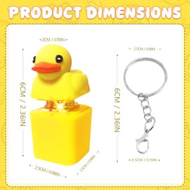 TaimeiMao Duck Fidget Keychain, Duckeys Quacking Fidget Toy, Quacking Duck Fidget Toy Lights, with Light, Anti-Stress Duck for Anti Anxiety and Anxiety, Concentration Aid