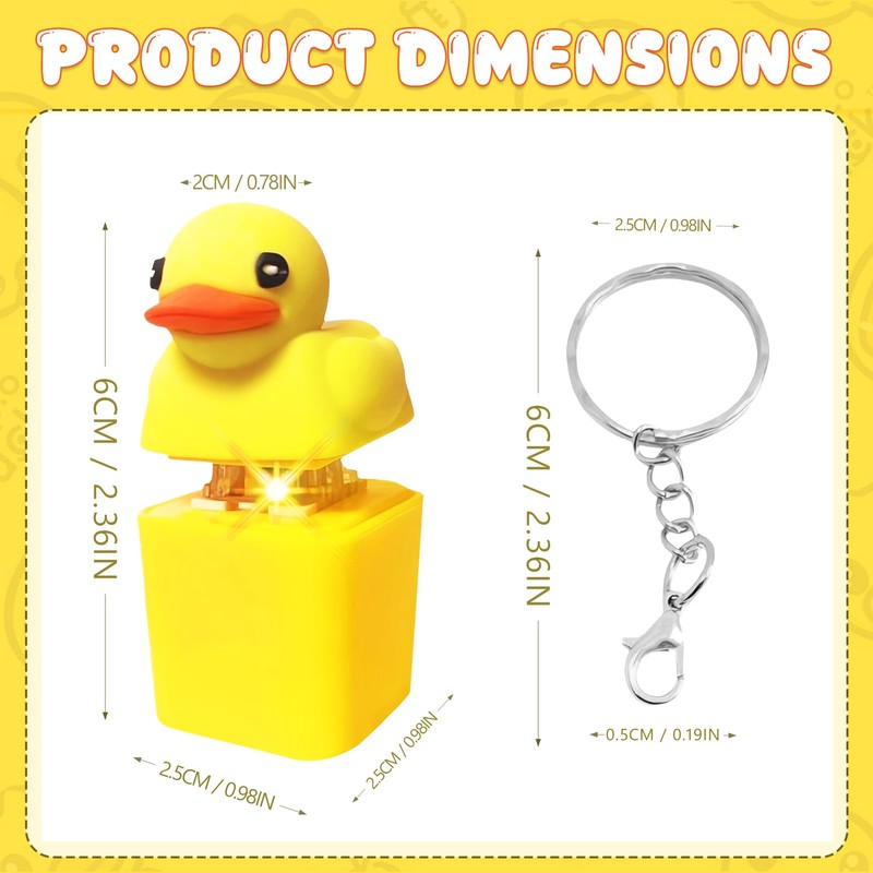 TaimeiMao Duck Fidget Keychain, Duckeys Quacking Fidget Toy, Quacking Duck