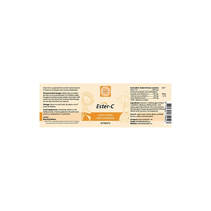 Kala Health - Ester C Tablets 1000 mg per Tablet